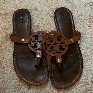 Brown Tory Burch Miller sandals